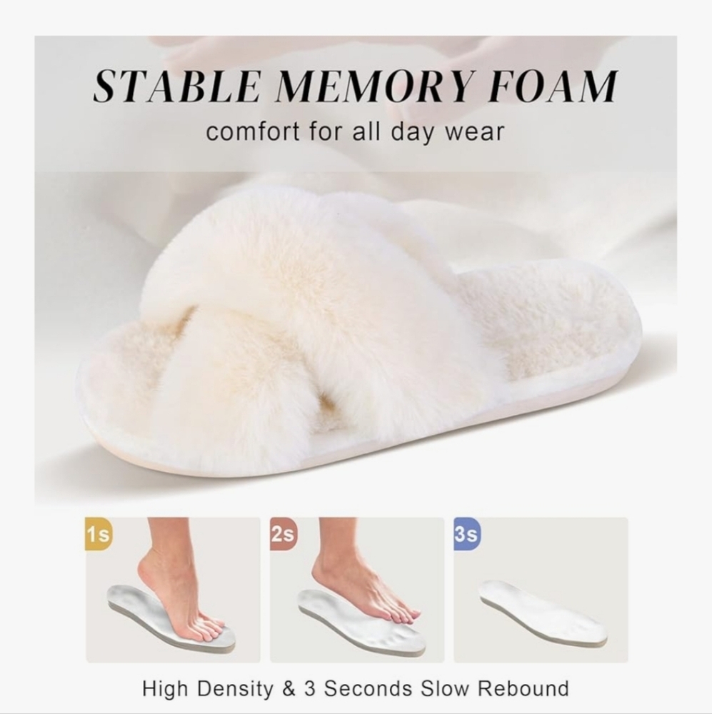 Parlovable Women's S 5/6 Off White Cream Cris Cross Band Slide On Slippers